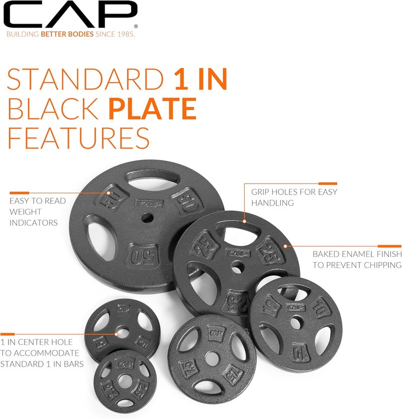CAP Barbell أقراص وزن بقبضة قياسية بقطر 1 إنش - Image 4